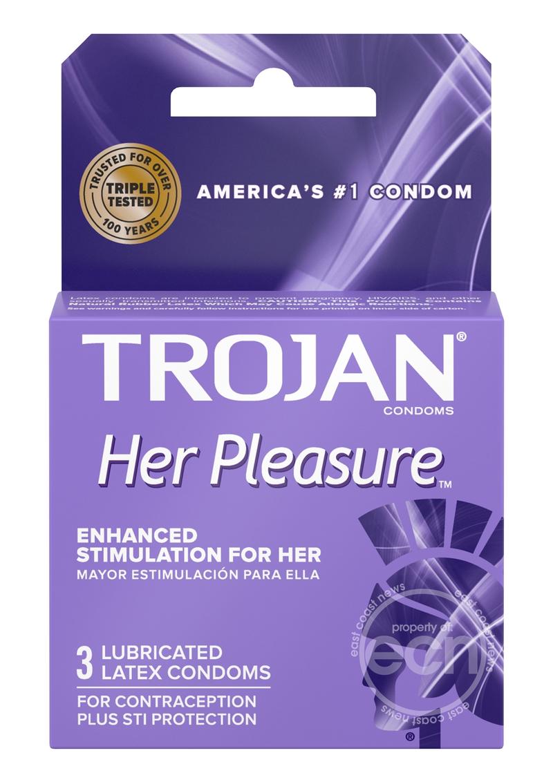 Trojan Condom - Her Pleasure - Pack of 6 - MK Distro