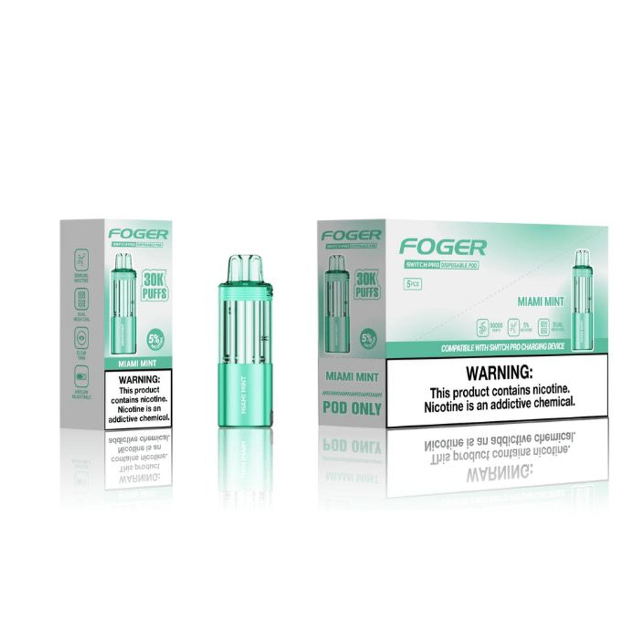 Foger Switch Pro Pod 30k - Disposable Pod (5% - 30,000 Puffs) - Box of 5 - MK Distro