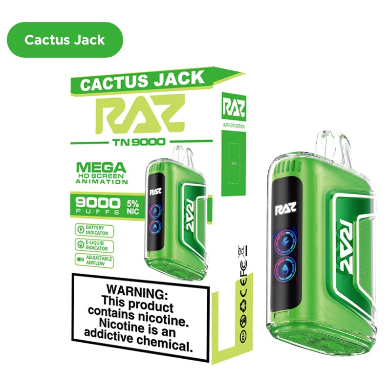 RAZ TN9000 - Disposable Vape (5% - 9000 Puffs) - Box of 5 - MK Distro