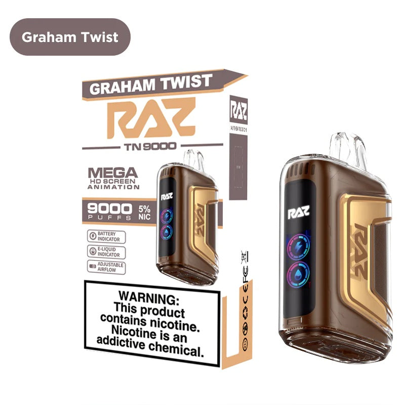 RAZ TN9000 - Disposable Vape (5% - 9000 Puffs) - Box of 5 - MK Distro
