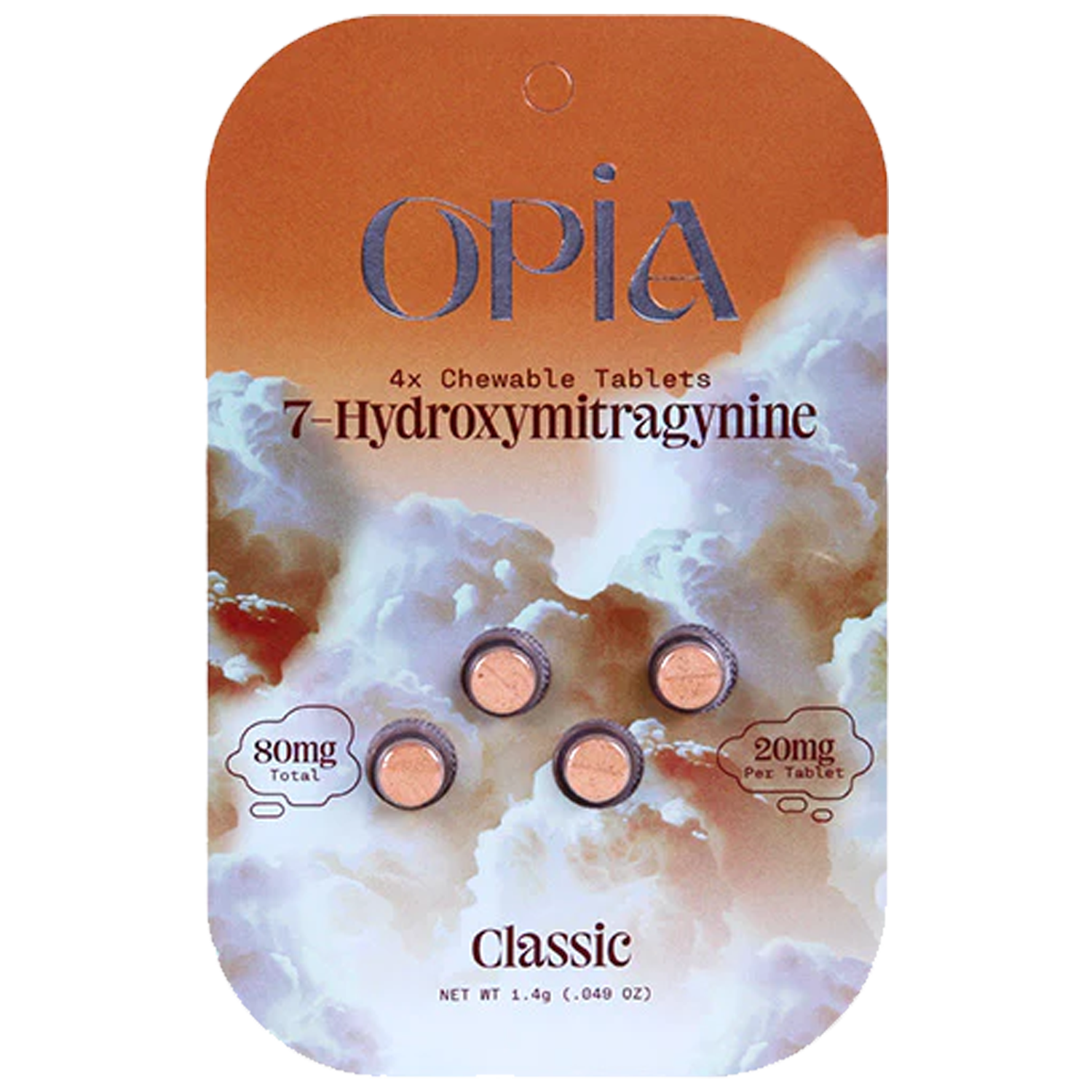 Opia - 7-Hydroxymitragynine Tablets (20mg x 4ct) - Kratom Capsules (Box of 10) - MK Distro