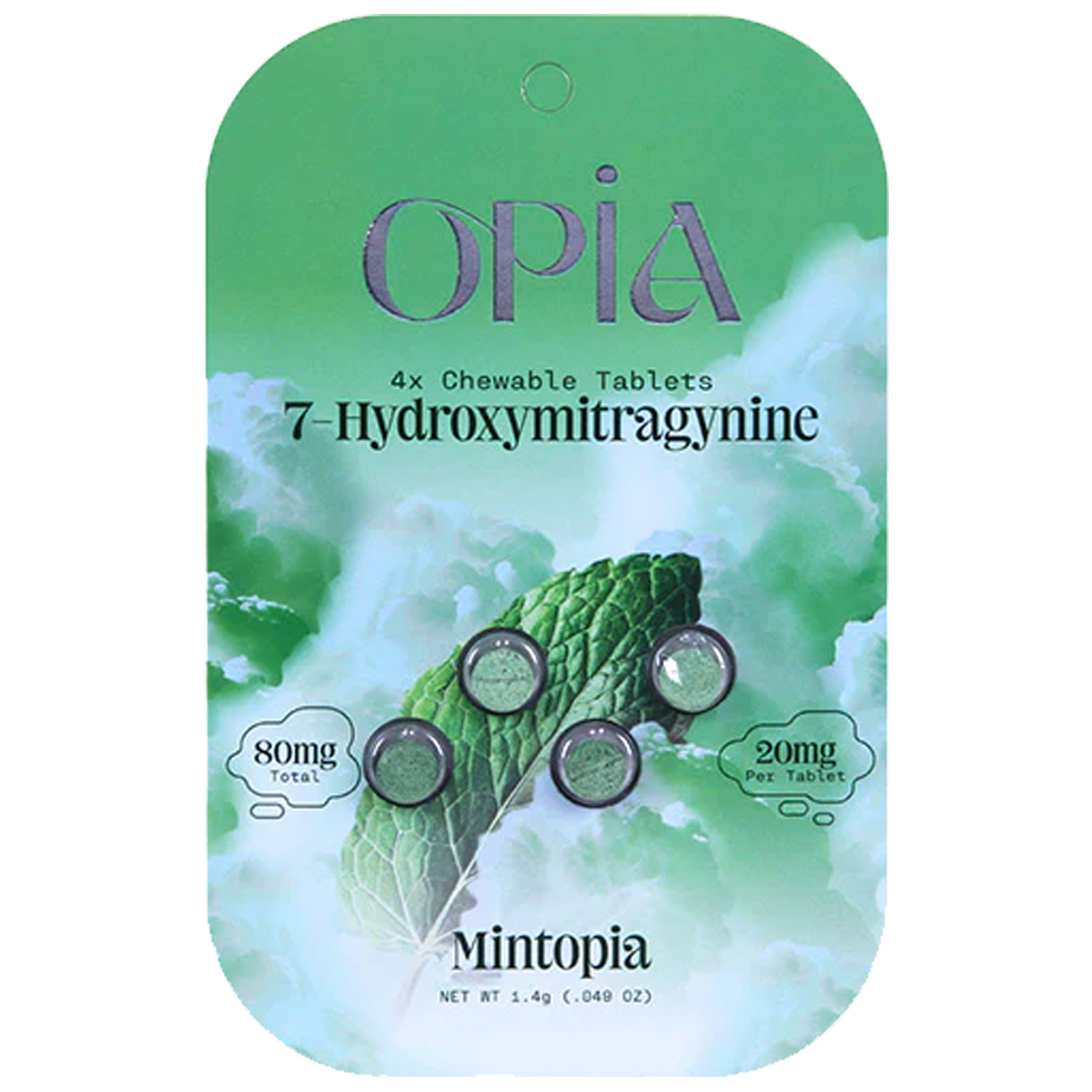 Opia - 7-Hydroxymitragynine Tablets (20mg x 4ct) - Kratom Capsules (Box of 10) - MK Distro