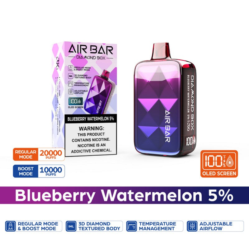 Air Bar - Diamond Disposable Vape (5% - 20,000 Puffs) - Box of 10 - MK Distro