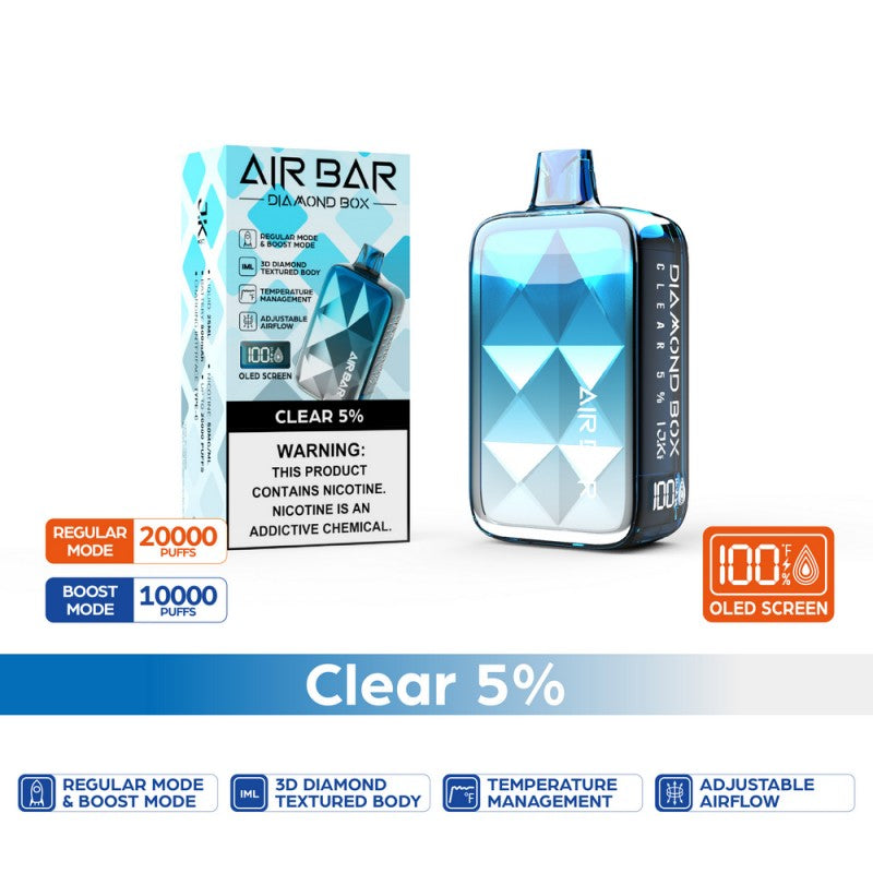 Air Bar - Diamond Disposable Vape (5% - 20,000 Puffs) - Box of 10 - MK Distro