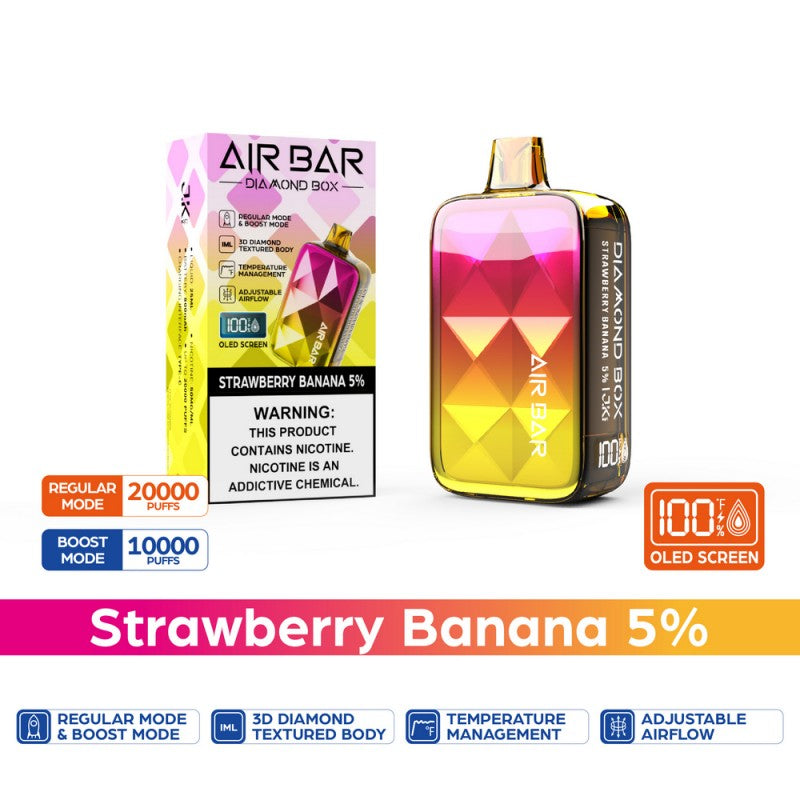 Air Bar - Diamond Disposable Vape (5% - 20,000 Puffs) - Box of 10 - MK Distro