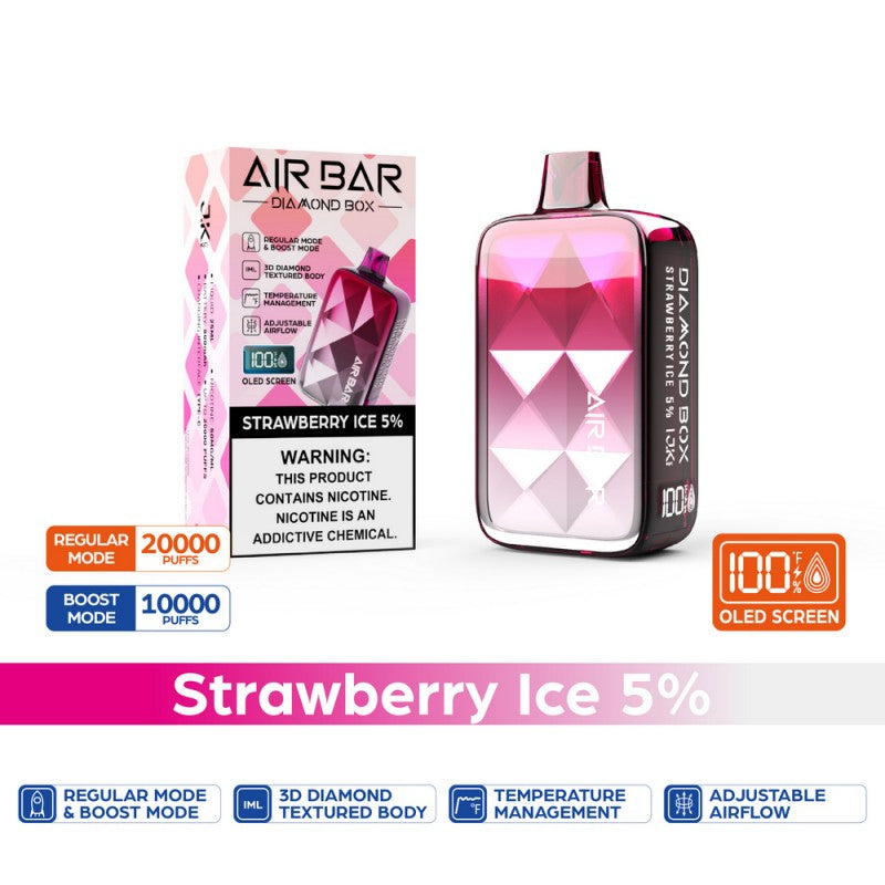Air Bar - Diamond Disposable Vape (5% - 20,000 Puffs) - Box of 10 - MK Distro
