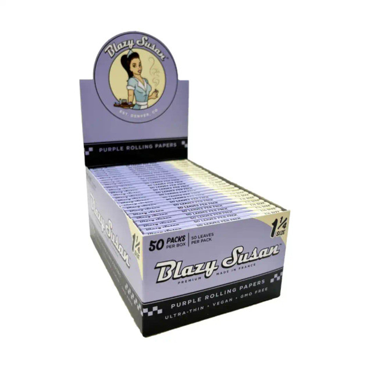 Blazy Susan - 1 1/4 Size Premium Rolling Papers (50 x 50 Leaves) - MK Distro