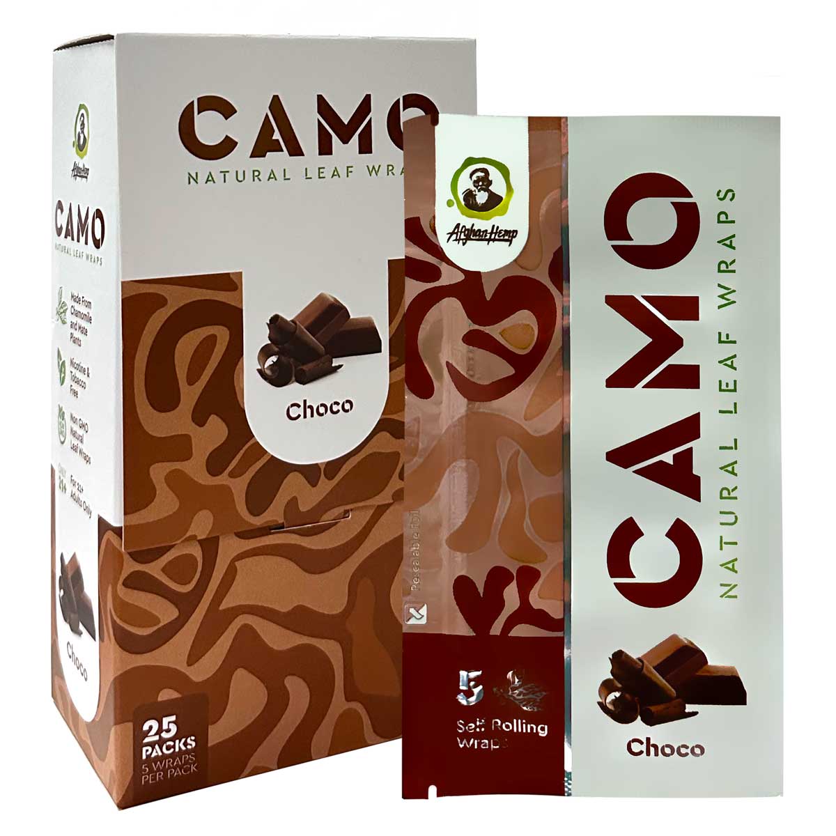 Camo Hemp Wraps - (25 x 5 Wraps) - MK Distro