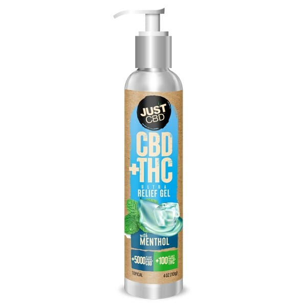 Just CBD - Ultra Relief Gel with Menthol (CBD + THC) - Topicals (CBD-5000mg + THC-100mg) - MK Distro