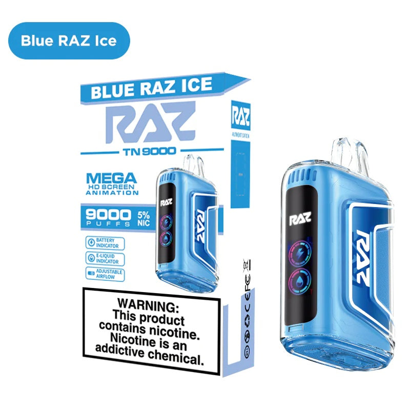 RAZ TN9000 - Disposable Vape (5% - 9000 Puffs) - Box of 5 - MK Distro