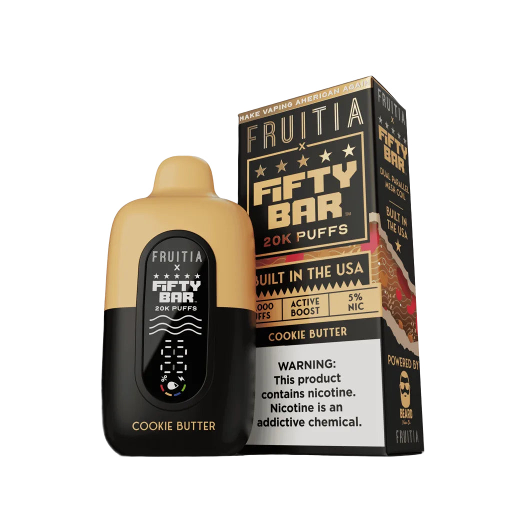 Fruitia x Fifty Bar - Disposable Vape (5% - 20,000 Puffs) - Box of 5 - MK Distro