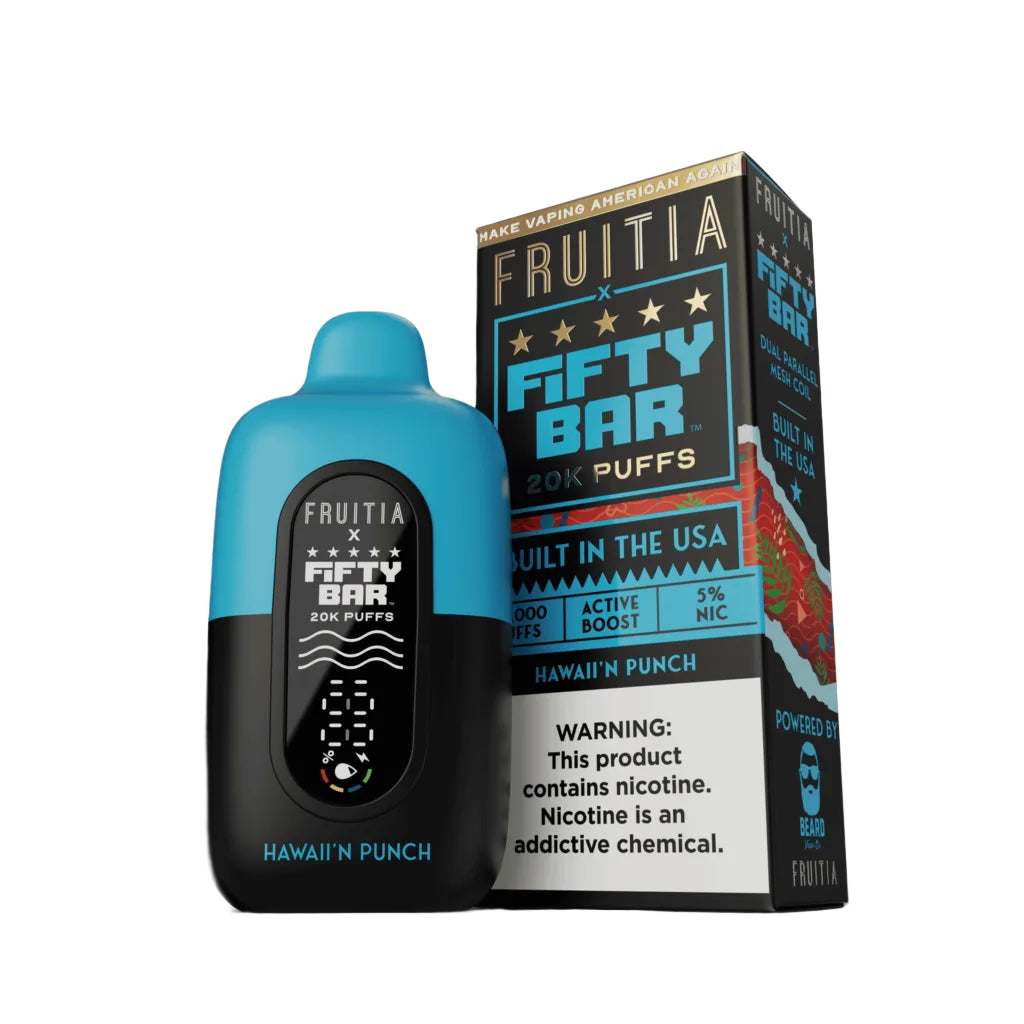 Fruitia x Fifty Bar - Disposable Vape (5% - 20,000 Puffs) - Box of 5 - MK Distro