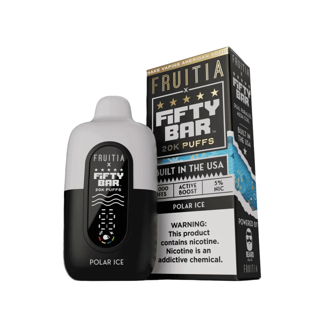 Fruitia x Fifty Bar - Disposable Vape (5% - 20,000 Puffs) - Box of 5 - MK Distro