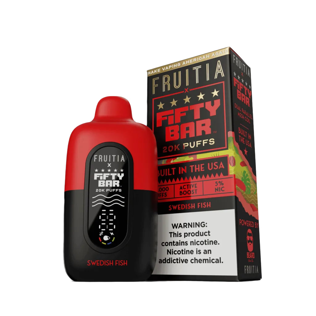 Fruitia x Fifty Bar - Disposable Vape (5% - 20,000 Puffs) - Box of 5 - MK Distro