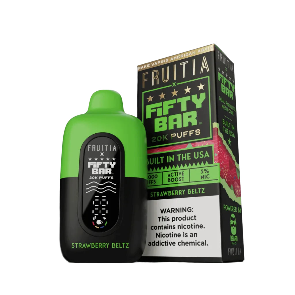 Fruitia x Fifty Bar - Disposable Vape (5% - 20,000 Puffs) - Box of 5 - MK Distro