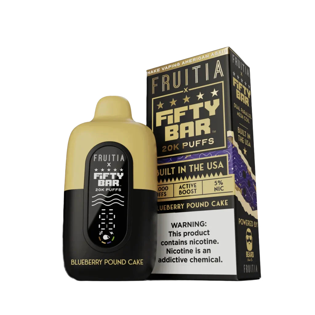 Fruitia x Fifty Bar - Disposable Vape (5% - 20,000 Puffs) - Box of 5 - MK Distro