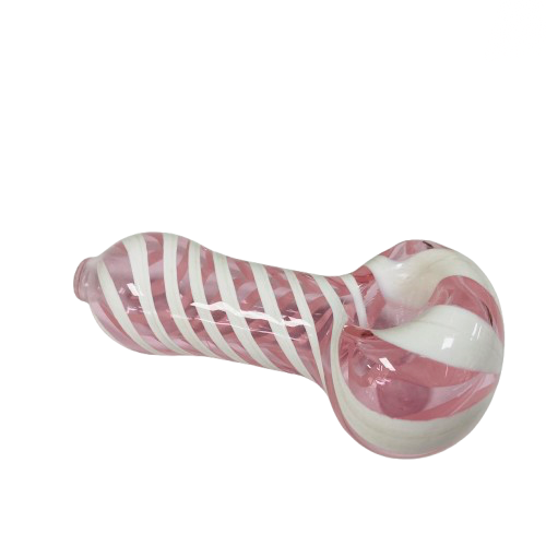 4" Hand Pipe - White Stripes Design (SX348) - MK Distro