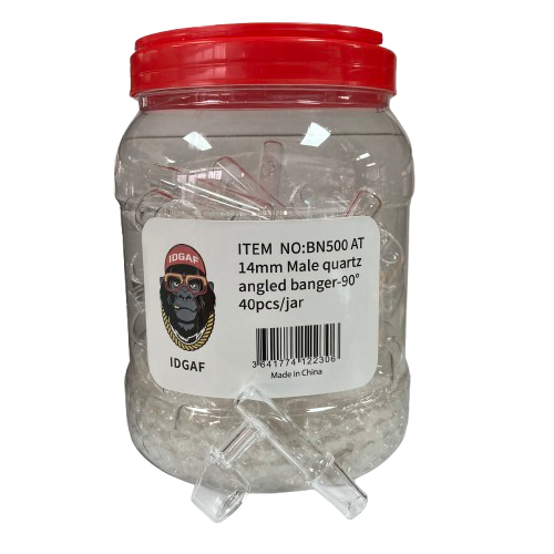 14mm Quartz Angled Bangers 40ct Jar (BN500AT) - MK Distro