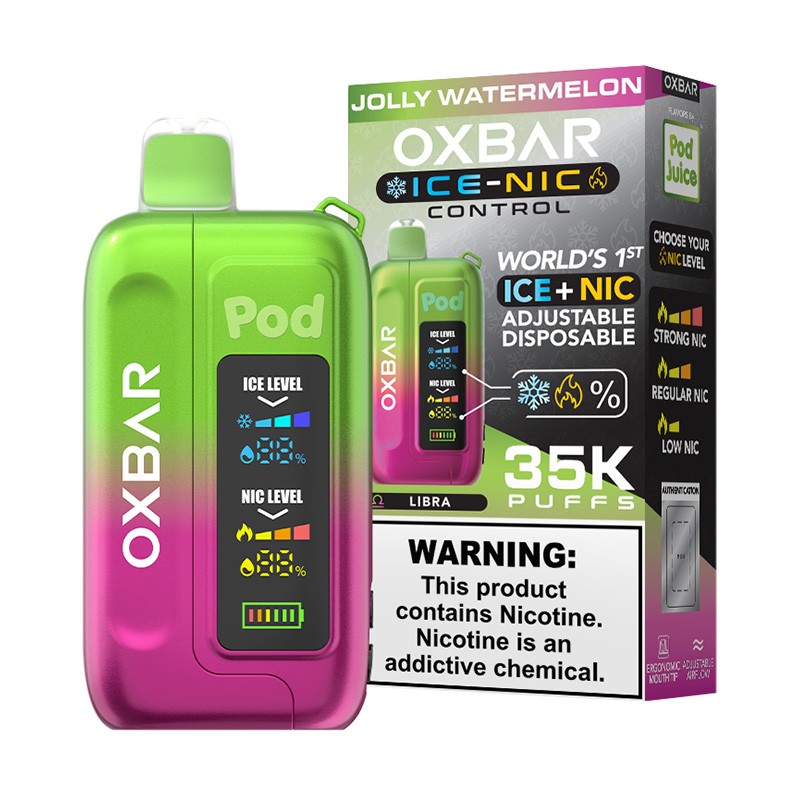 Oxbar x Pod Juice Ice-Nic Control - Disposable Vapes (5% - 35,000 Puffs) - Box of 5 - MK Distro