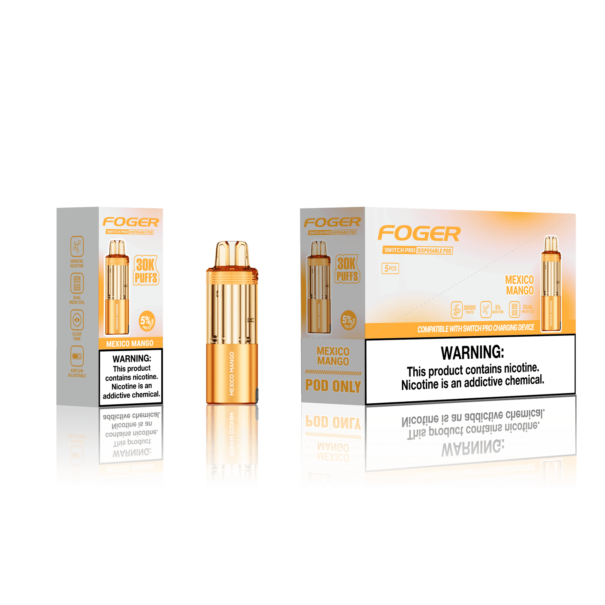 Foger Switch Pro Pod 30k - Disposable Pod (5% - 30,000 Puffs) - Box of 5 - MK Distro