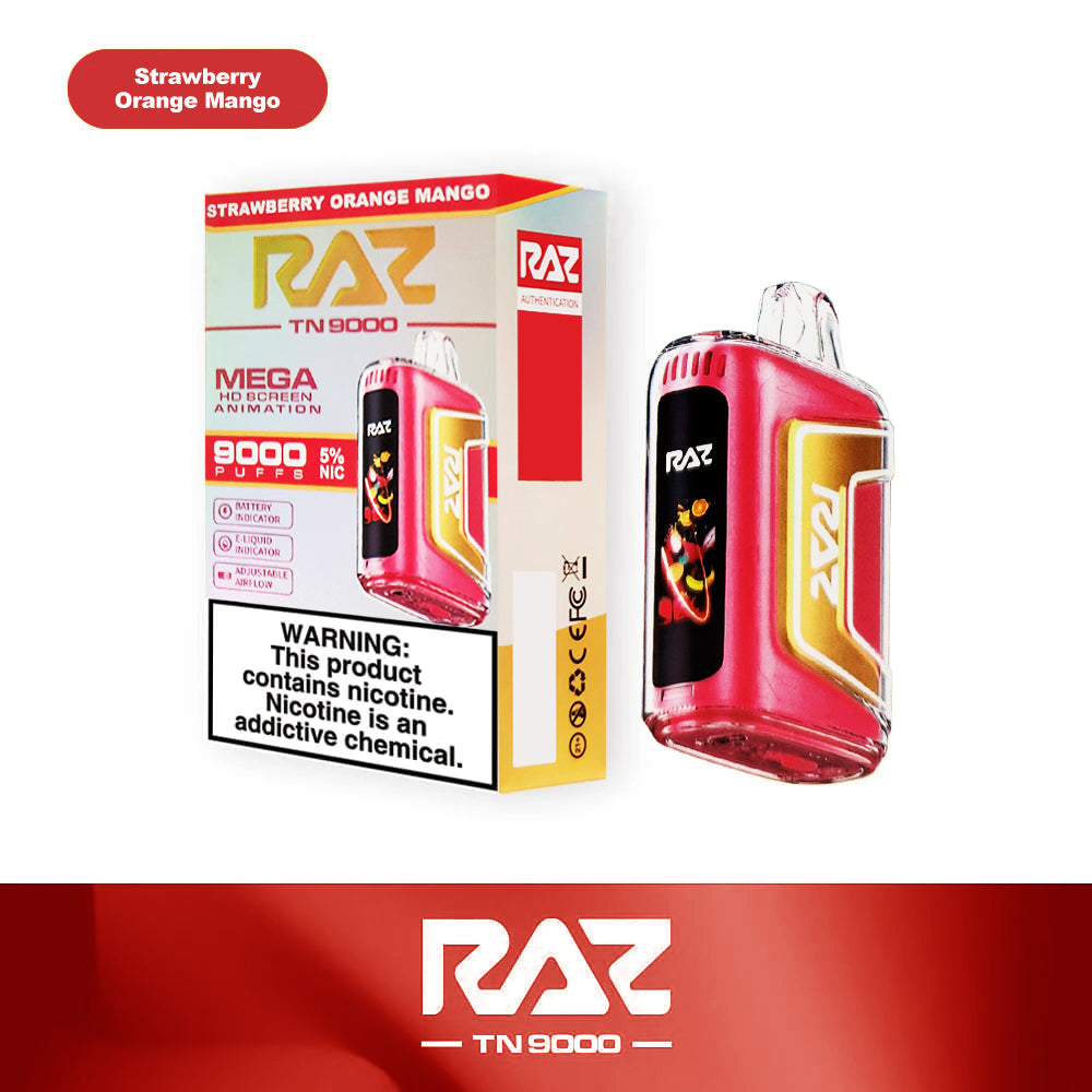 RAZ TN9000 - Disposable Vape (5% - 9000 Puffs) - Box of 5 - MK Distro