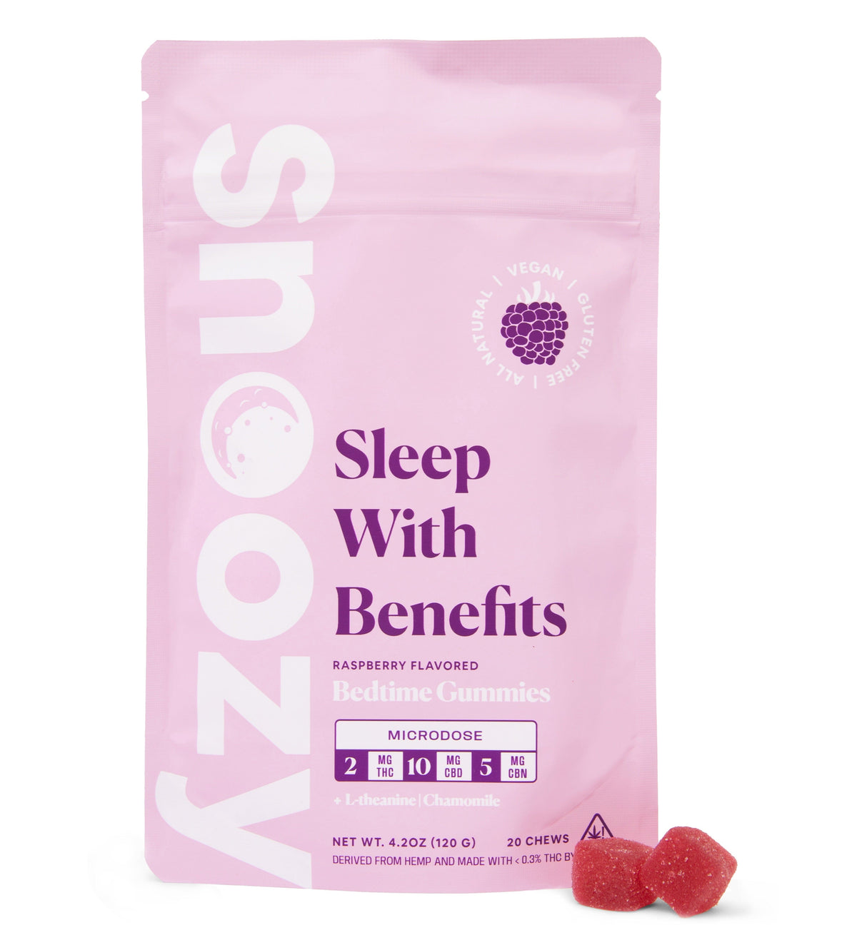 Snoozy - Sleep With Benefits Microdose(BedTime Gummies- 2mg THC +10mg CBD+5mg CBN) - Pack of 20 Gummies - MK Distro