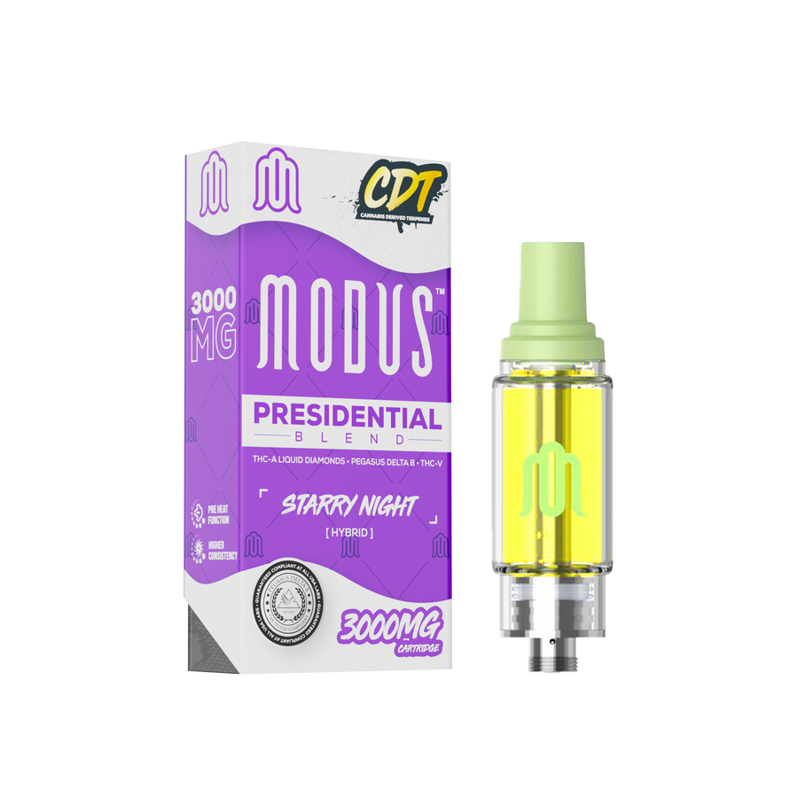 MODUS - CDT Presidential Blend (THC-A Liquid Diamond + Pegasus D8 + THC V) - Hemp Cartridges (3g x 5) - MK Distro