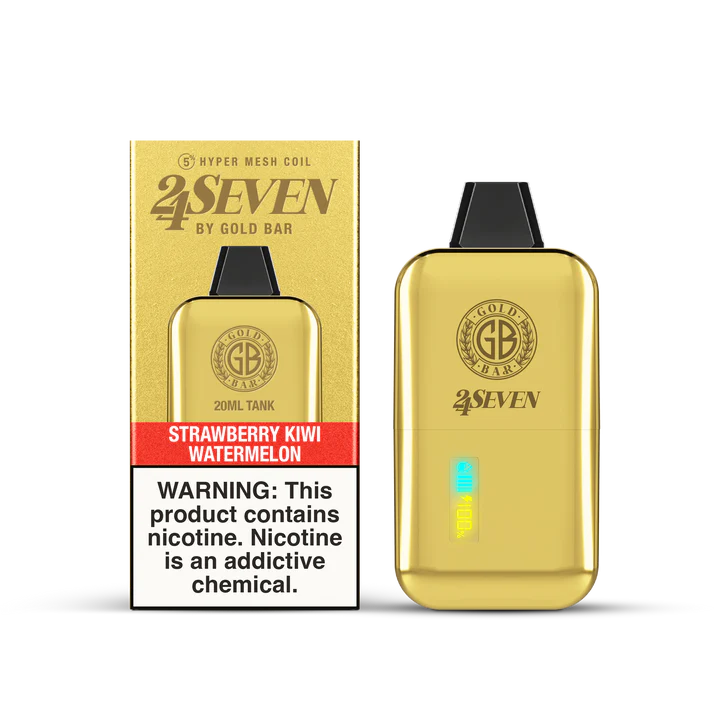 Gold Bar 24 Seven - Disposable Vape (5% - 24,000 Puffs) - Single - MK Distro