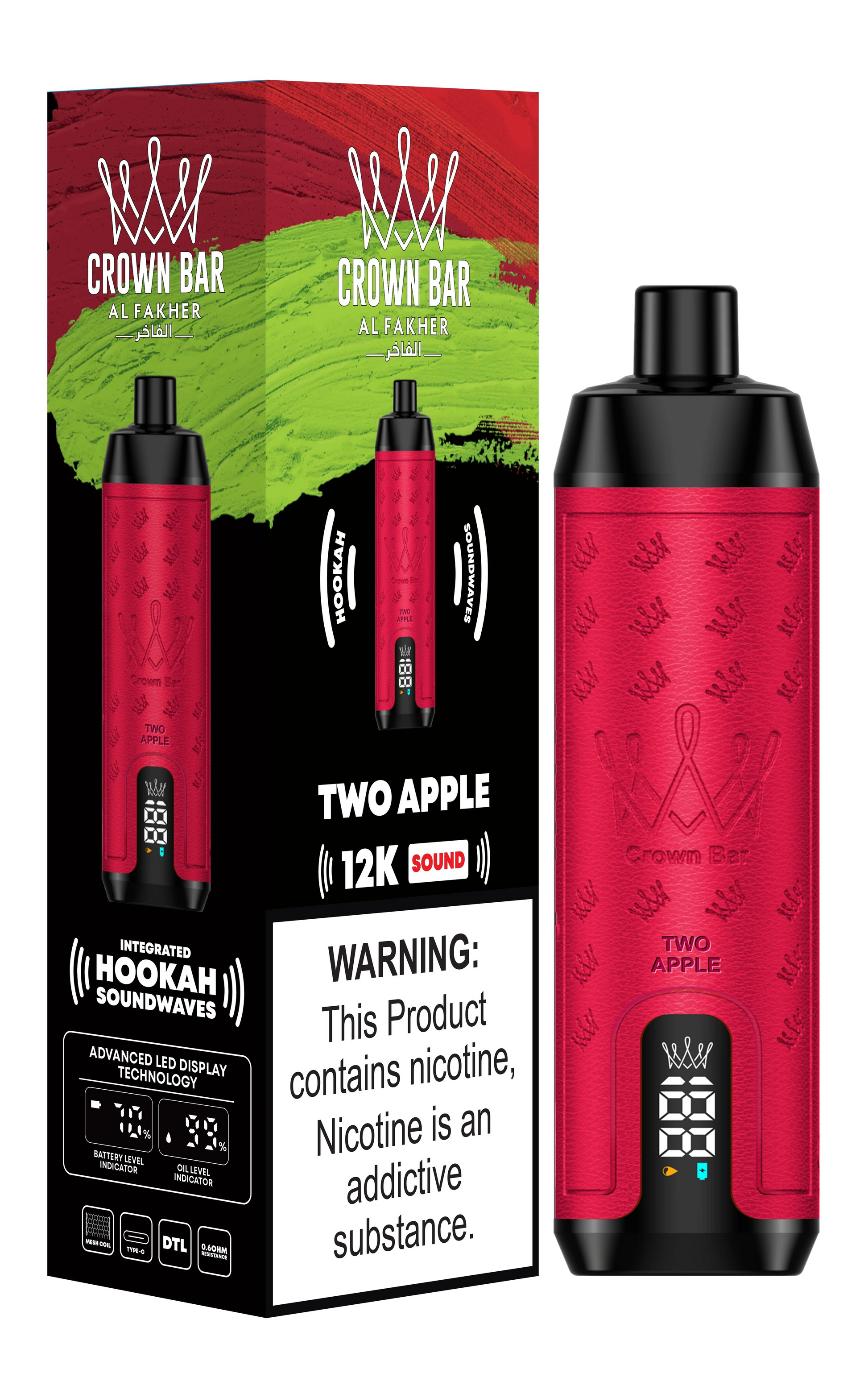 Al Fakher Crown Bar - Disposable Vape (5% - 12000 Puffs) - Box of 10 - MK Distro