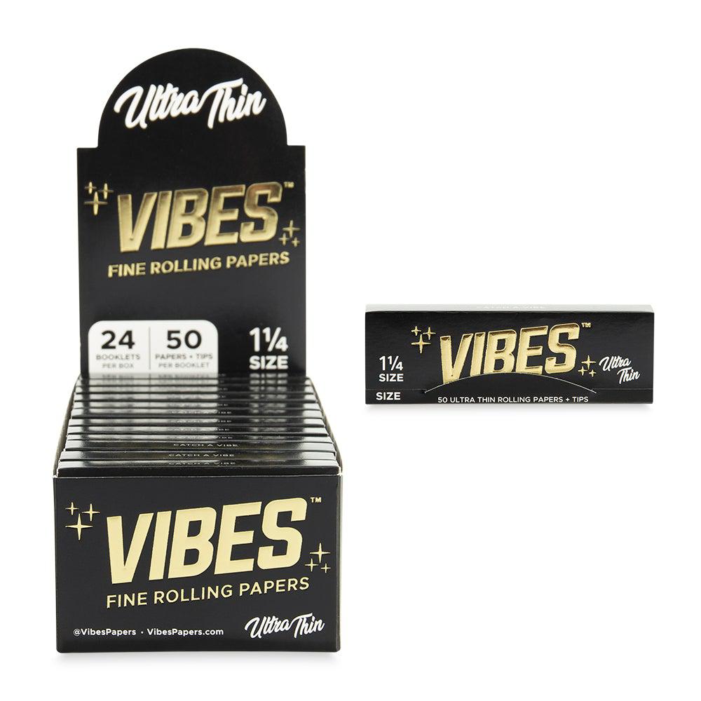Vibes - 1 1/4 Size Ultra Thin Papers with Tips - Rolling Papers (24 x 50Papers+50Tips) - MK Distro
