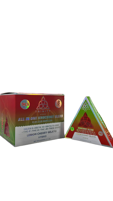 Trinity - All in 1 KnockOut Blend (D8 + D10 + D11 + HHC + THC-P + THC-H + THC-JD + THCA SAUCE) - Hemp Disposables (6g x 5) - MK Distro