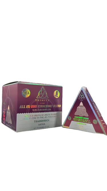 Trinity - All in 1 KnockOut Blend (D8 + D10 + D11 + HHC + THC-P + THC-H + THC-JD + THCA SAUCE) - Hemp Disposables (6g x 5) - MK Distro