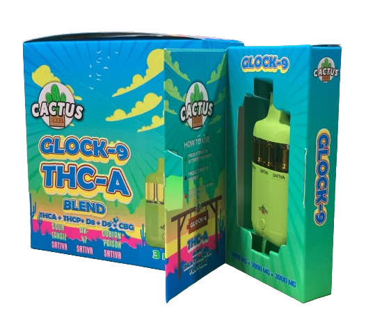 Cactus - 3 in 1 Glock9 (THC + Liquid Diamonds) - Hemp Disposables (9g x 5) - MK Distro