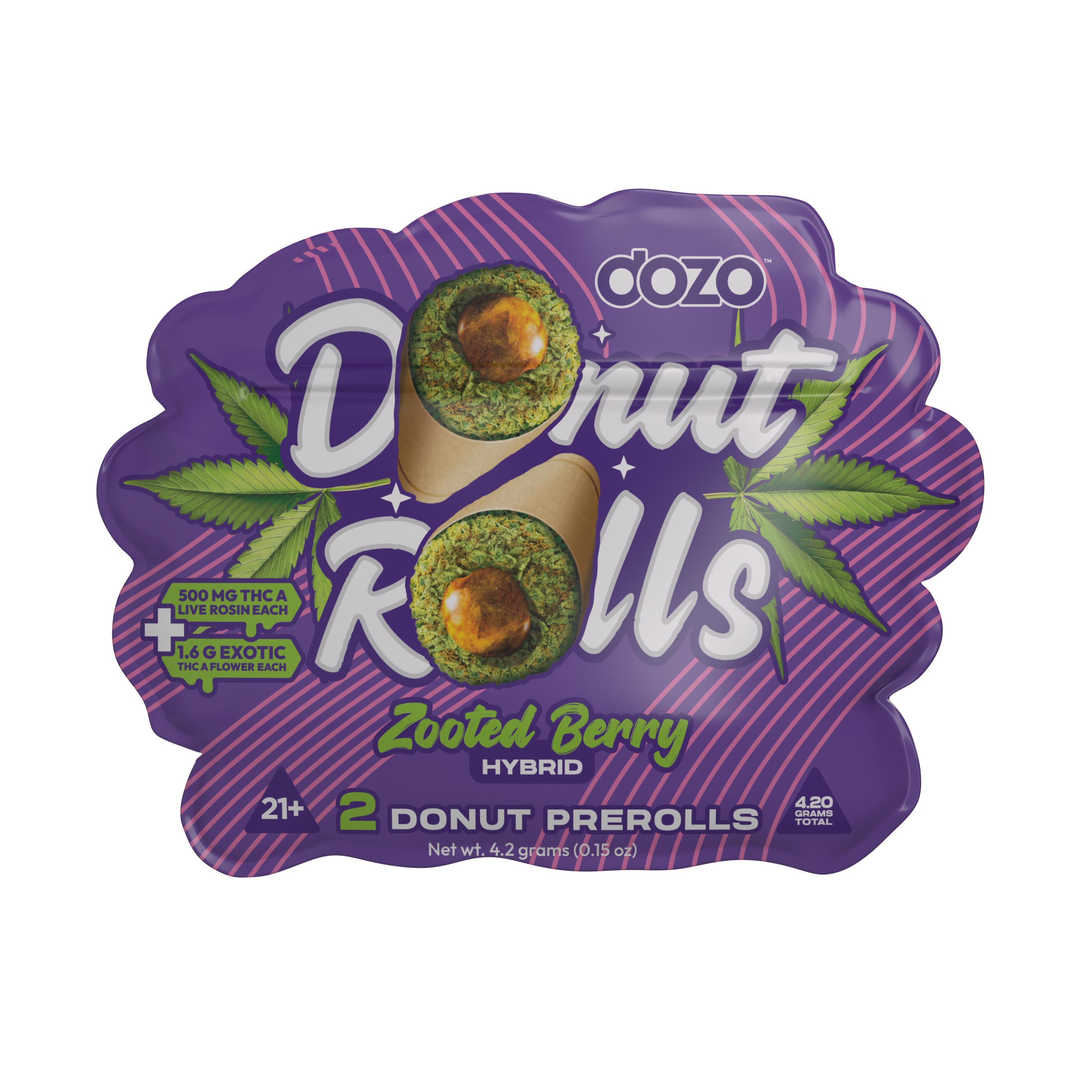 Dozo - Donut Rolls (THCA Live Rosin + THCA) - Delta Pre-Rolls (2.1g x 2 Pre-Rolls) - MK Distro