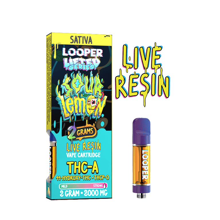 LOOPER - Lifted Live Resin (THC-A+THC-P+HHC) - Hemp Cartridges (2g x 5) - MK Distro
