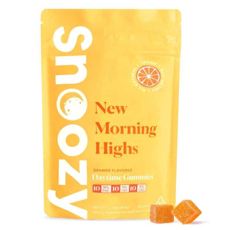 Snoozy - New Morning Highs (DayTime Gummies- 10mg THC +10mg CBD+10mg CBG) - Pack of 20 Gummies - MK Distro
