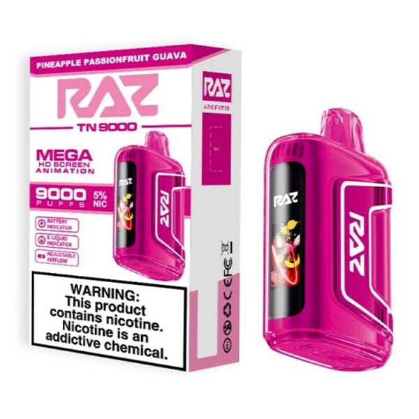 RAZ TN9000 - Disposable Vape (5% - 9000 Puffs) - Box of 5 - MK Distro