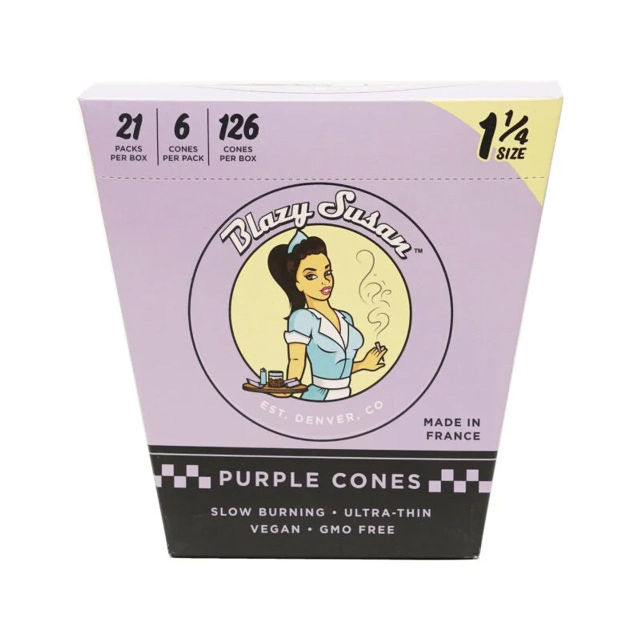 Blazy Susan - 1 1/4 Size Pre-Rolls Cones (21 x 6 Cones) - MK Distro