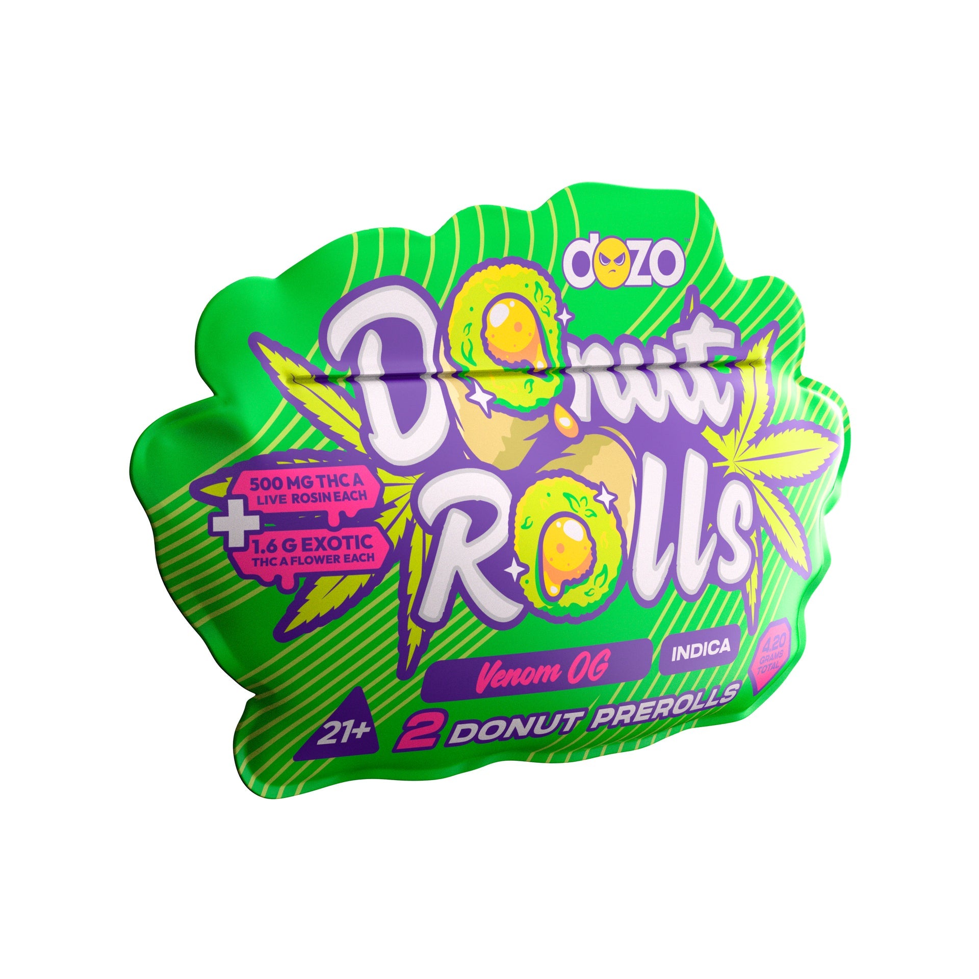 Dozo - Donut Rolls (THCA Live Rosin + THCA) - Delta Pre-Rolls (2.1g x 2 Pre-Rolls) - MK Distro