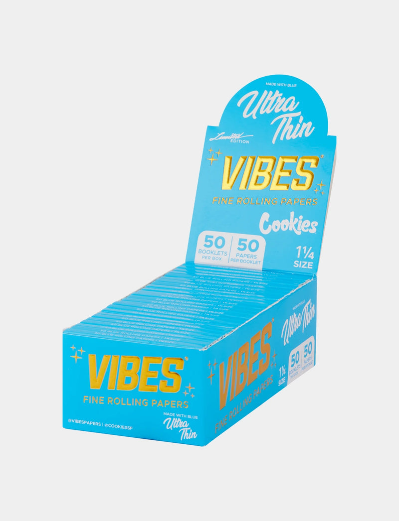 Vibes x Cookies - Ultra Thin 1 1/4 Size - Rolling Papers (50 Packs x 50 Papers) - MK Distro