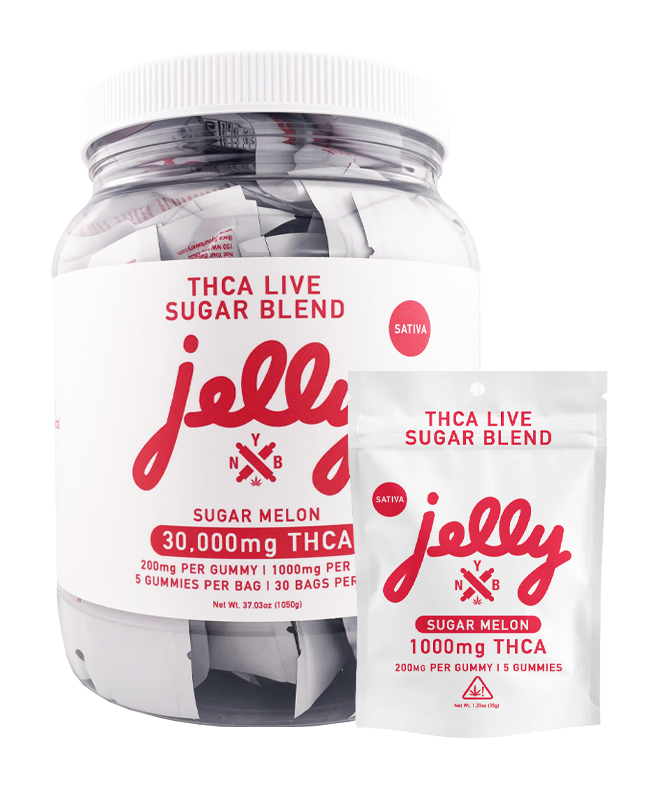 NYB Jelly - THCa Live Sugar Blend Jar - Delta Gummies (1000mg x 30ct) - MK Distro