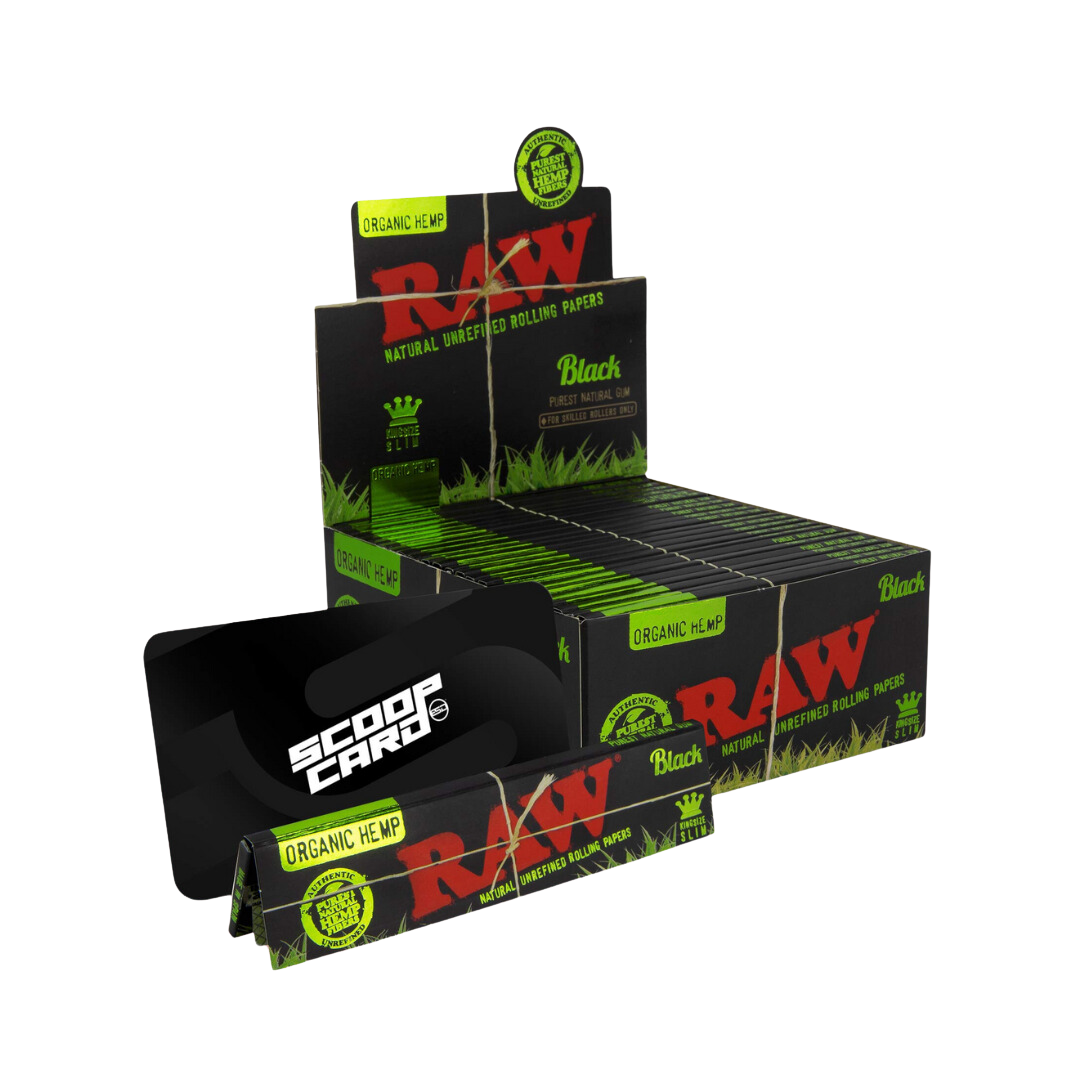 Raw - Organic Black - King Size Slim - Rolling Papers (50 x 32 Papers) - MK Distro