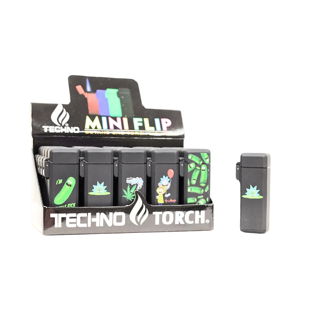 Techno Torch Mini Flip Top (258-PR) - Torch Lighters (Display of 20)