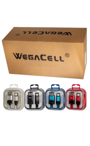 WegaCell  Micro Cable  (WL-3CBL11-MCR)  2.1 Amp- Cell Phone Accessories (Box of 24) - MK Distro