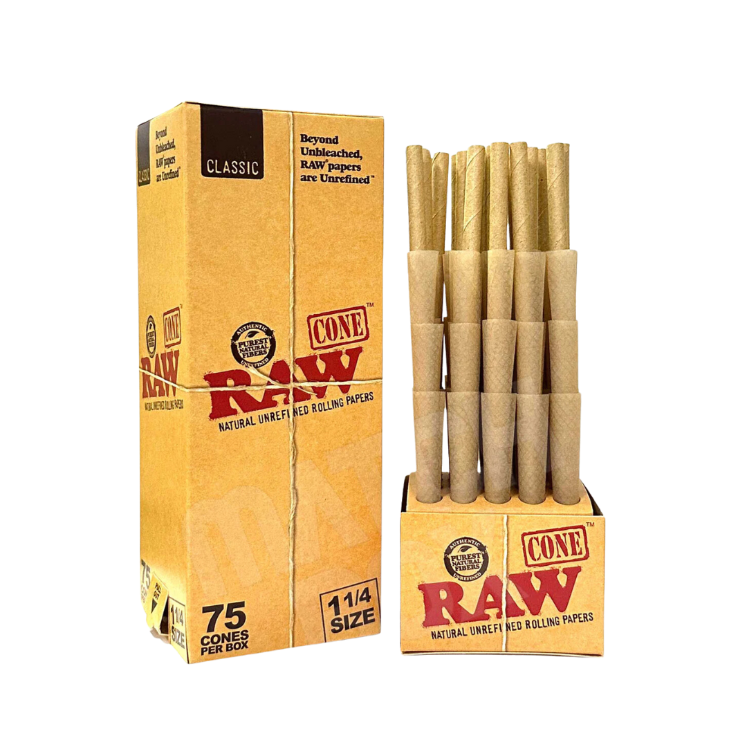 Raw - Classic 1 1/4 Size - Cones (Pack of 75) - MK Distro