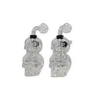 5" Hand Pipe - Sniffers Double Skull 12ct Jar (BG-516) - MK Distro