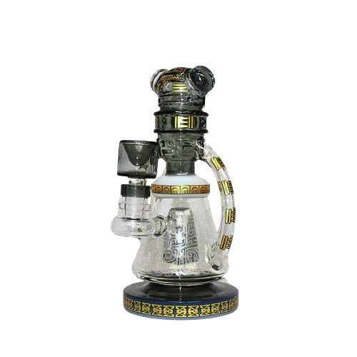 7.5" WaterPipe - Egyptian Alien Double Top Headed Design (GBL38) - MK Distro