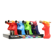 Techno Torch Rubber Finish Angled Torch (19059) - Refillable Lighters (Display of 12)