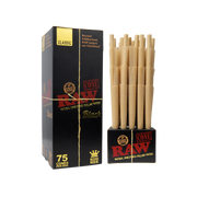 Raw - Classic Black 1 1/4 Size - Cones (Pack of 75) - MK Distro