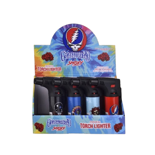 GratefulDead x Smoxy Premium Torch (GD102D) - Refillable Lighters (Display of 12) - MK Distro